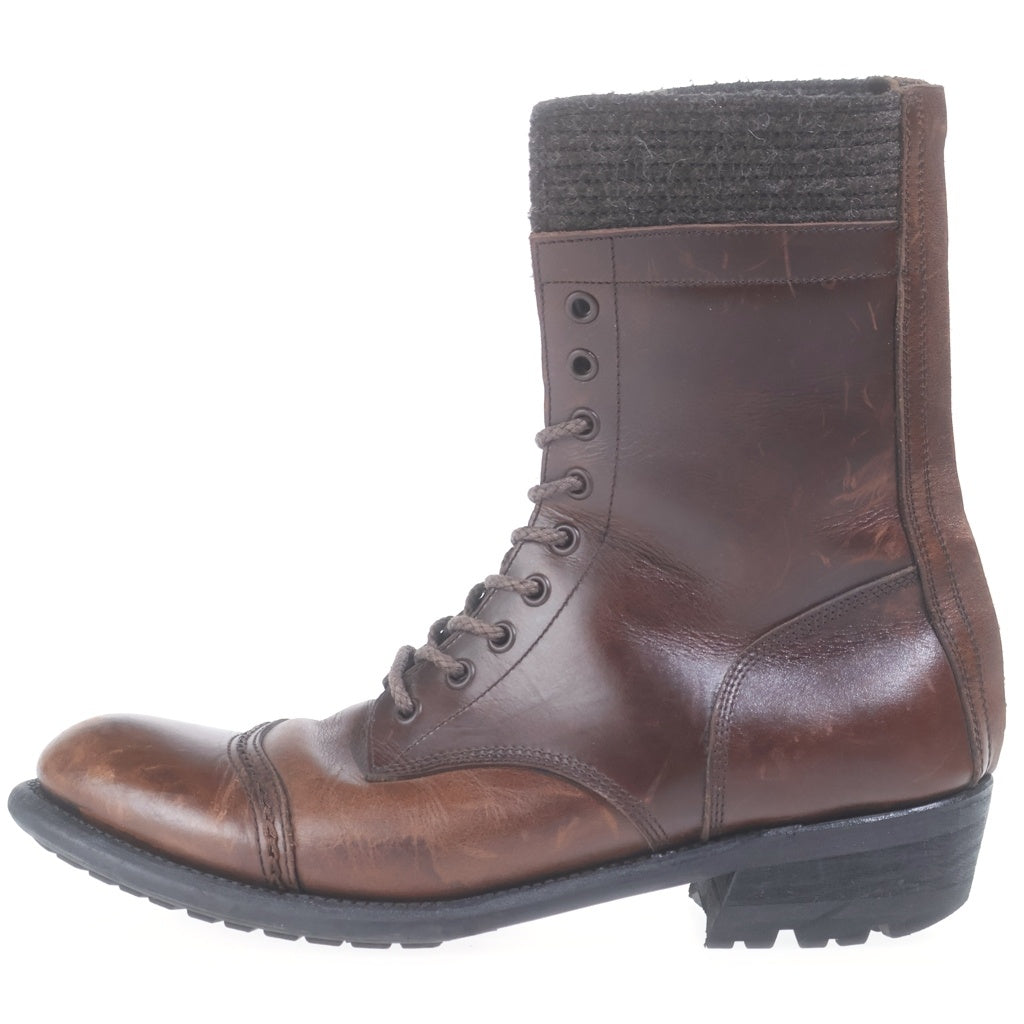 5351 POUR LES HOMMES(5351プールオム) BACK ZIP LACE UP BOOTS バックジップ レースアップ ブーツ ブラウン