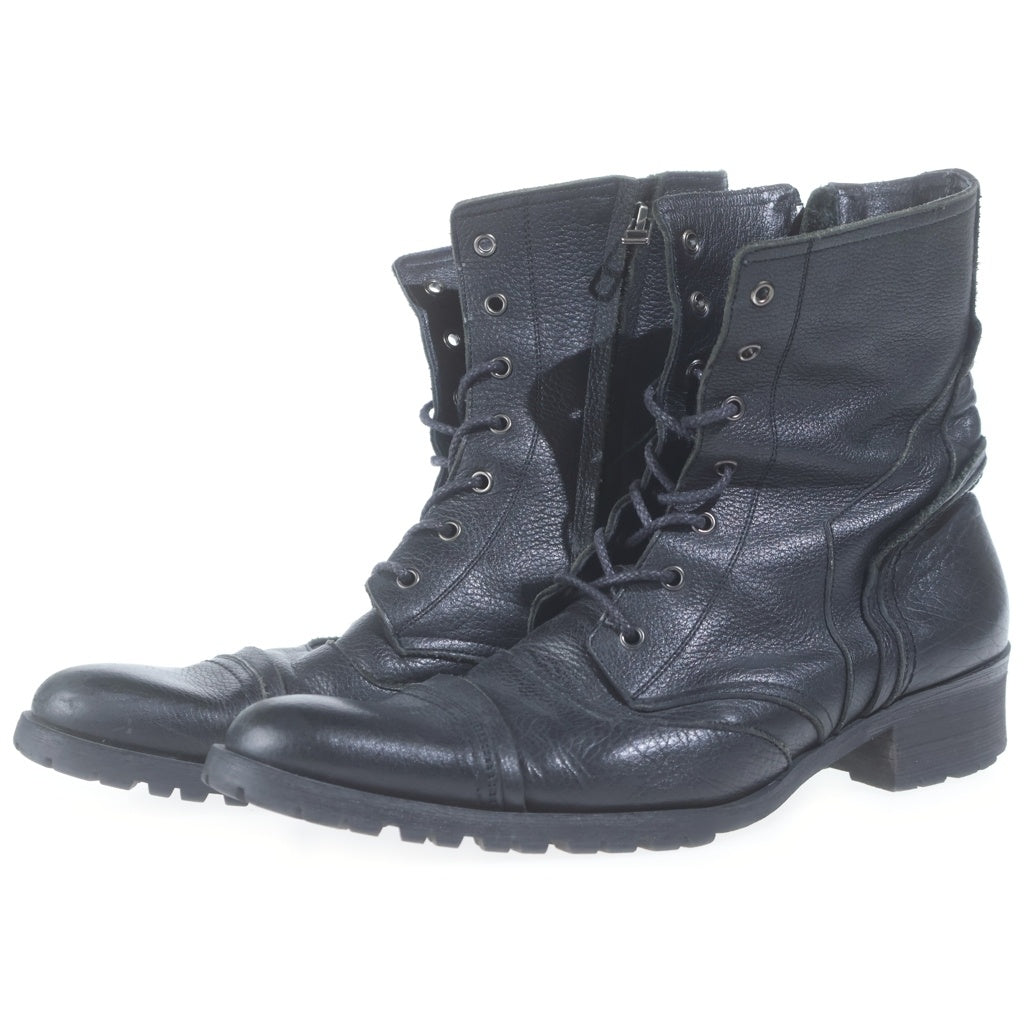 5351 POUR LES HOMMES(5351プールオム) SIDE ZIP LACE UP BOOTS サイドジップ レースアップ ブーツ ブラック