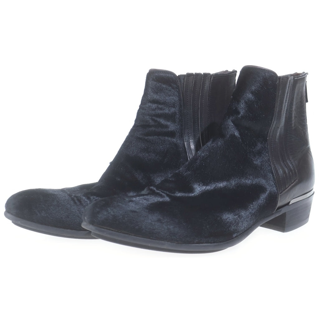 5351 POUR LES HOMMES(5351プールオム) HARAKO BACK ZIP UP BOOTS ハラコ バックジップアップ ブーツ ブラック
