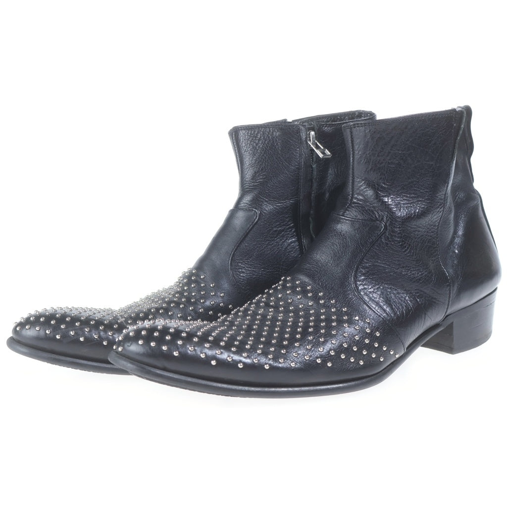 5351 POUR LES HOMMES(5351プールオム) STUDS REATHER SHORT BOOTS スタッズ レザー ショート ブーツ ブラック