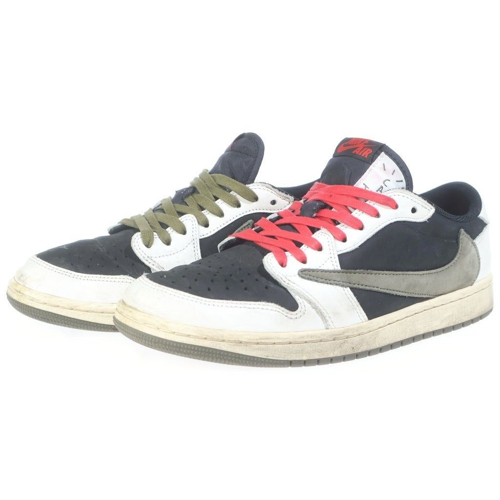 NIKE(ナイキ) ×TRAVIS SCOTT WMNS AIR JORDAN 1 LOW OG MEDIUM OLIVE トラヴィススコット ウィメンズ エアジョーダン1 ミディアム オリーブ ローカットスニーカー US10/27.0cm DZ4137-106