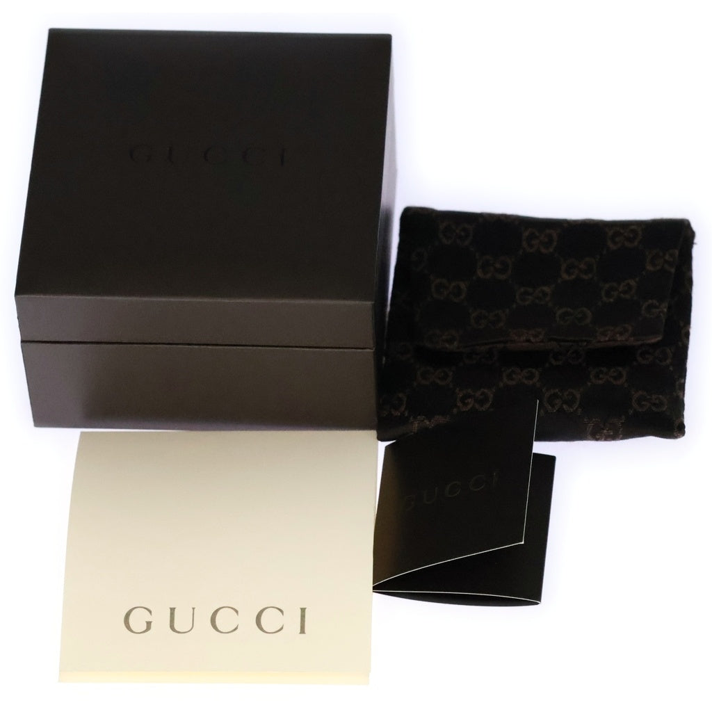 GUCCI(グッチ) LEATHER COMBINATION BANGLE レザーコンビバングル シルバー/ブラック レディース