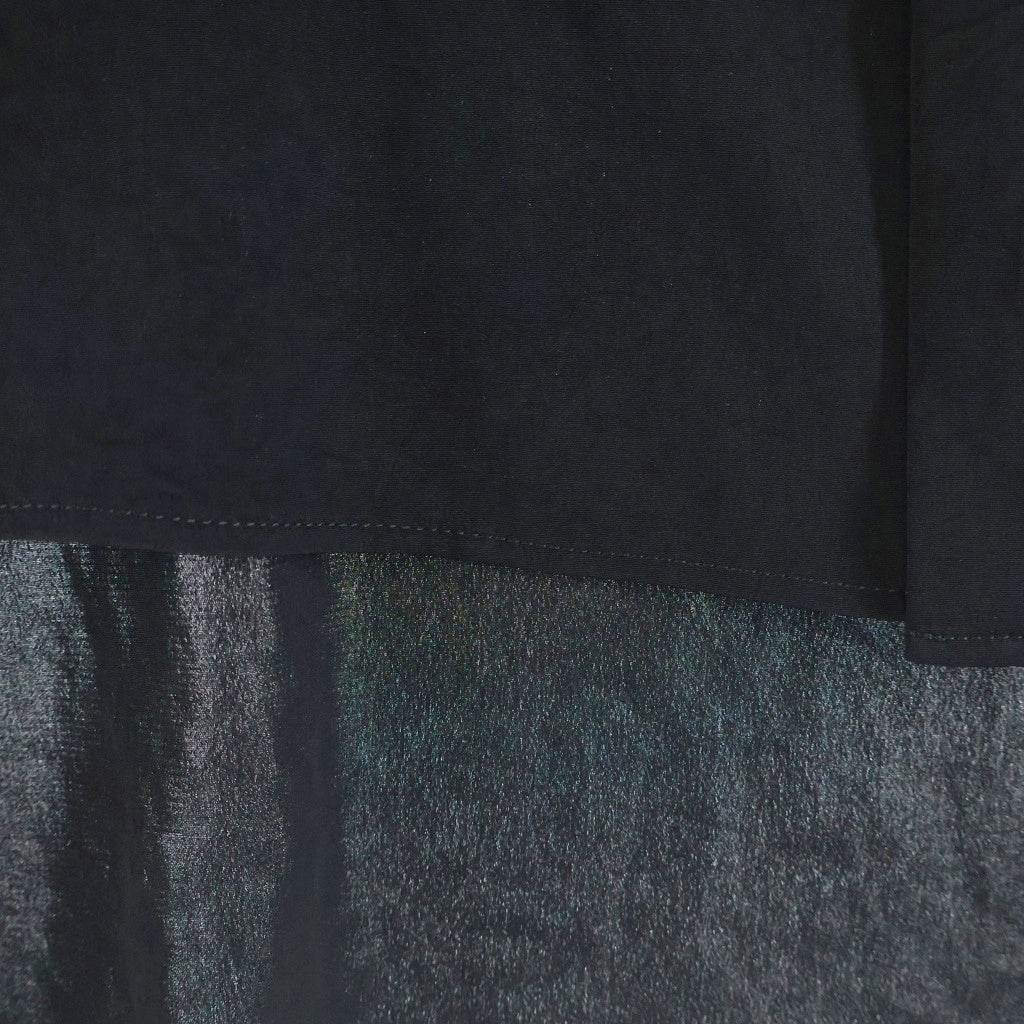 Y's(ワイズ) 26AW TA/PE CREPE DE CHINE HALF SLEEVE CAPE SHIRT テープ クレープ デ シャイン ハーフスリーブ レギュラーカラーシャツ レディース ブラック YV-B09-500
