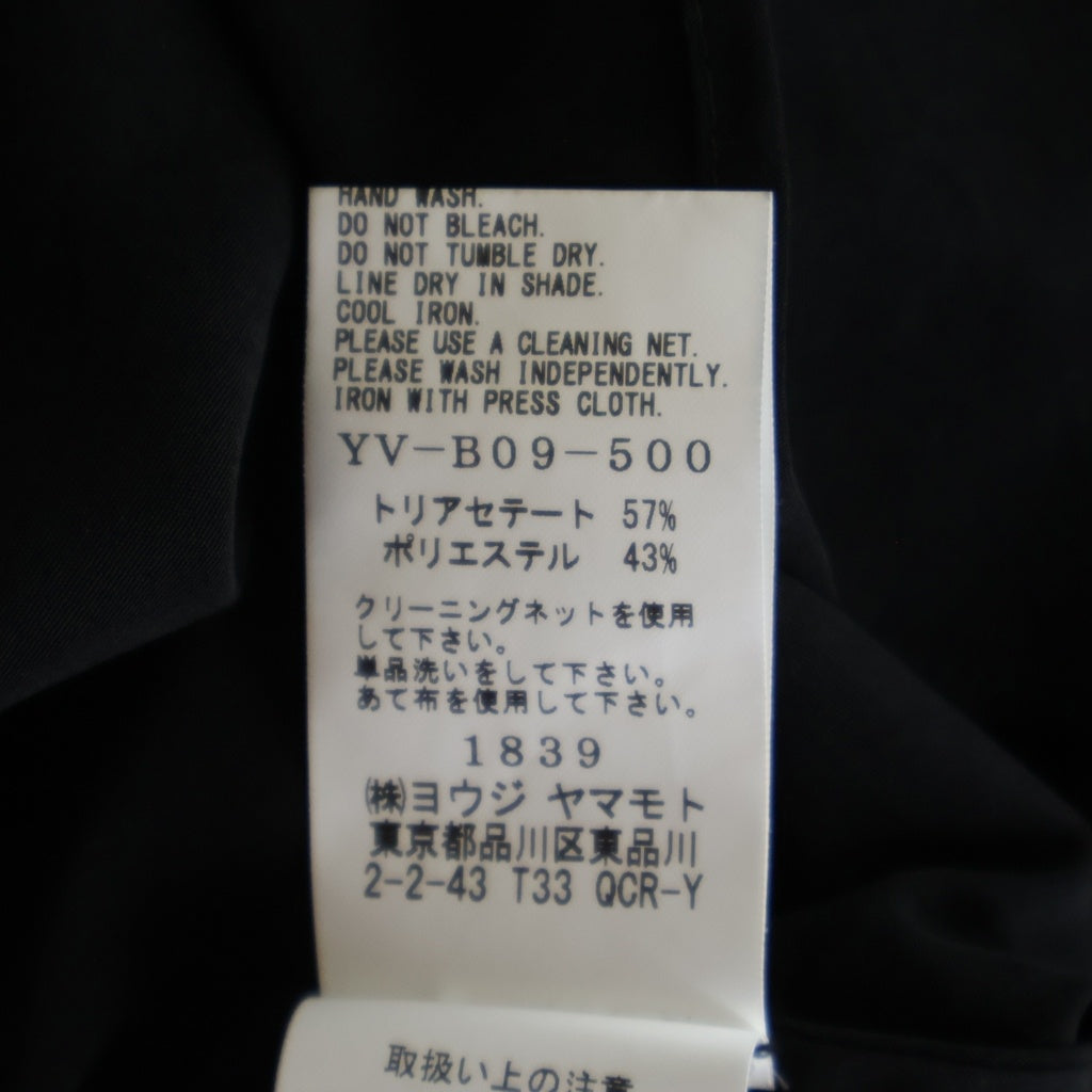 Y's(ワイズ) 26AW TA/PE CREPE DE CHINE HALF SLEEVE CAPE SHIRT テープ クレープ デ シャイン ハーフスリーブ レギュラーカラーシャツ レディース ブラック YV-B09-500