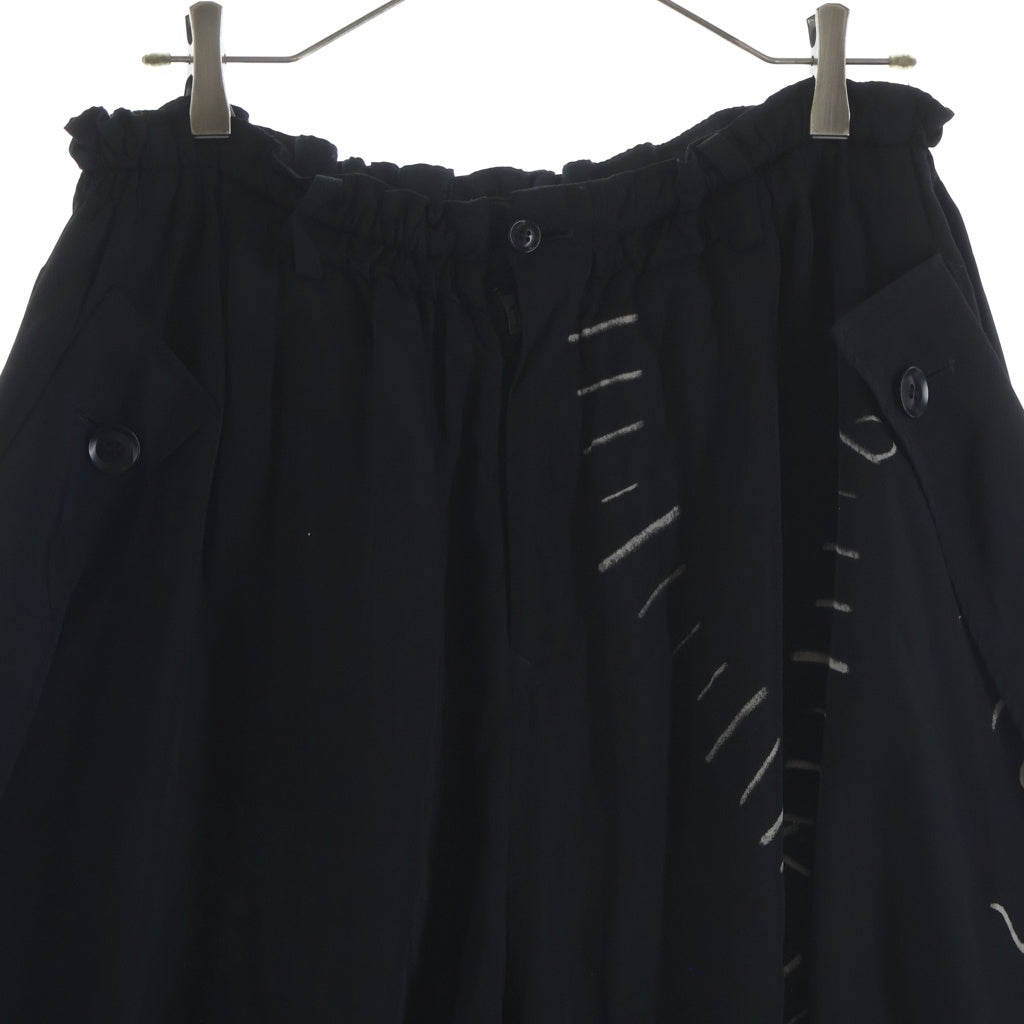 Y's(ワイズ) 26SS Y FLAP POCKET ELASTIC WAIST PANTS フラップ ポケット エラスティック ウエスト イージーパンツ レディース ブラック YQ-P06-226