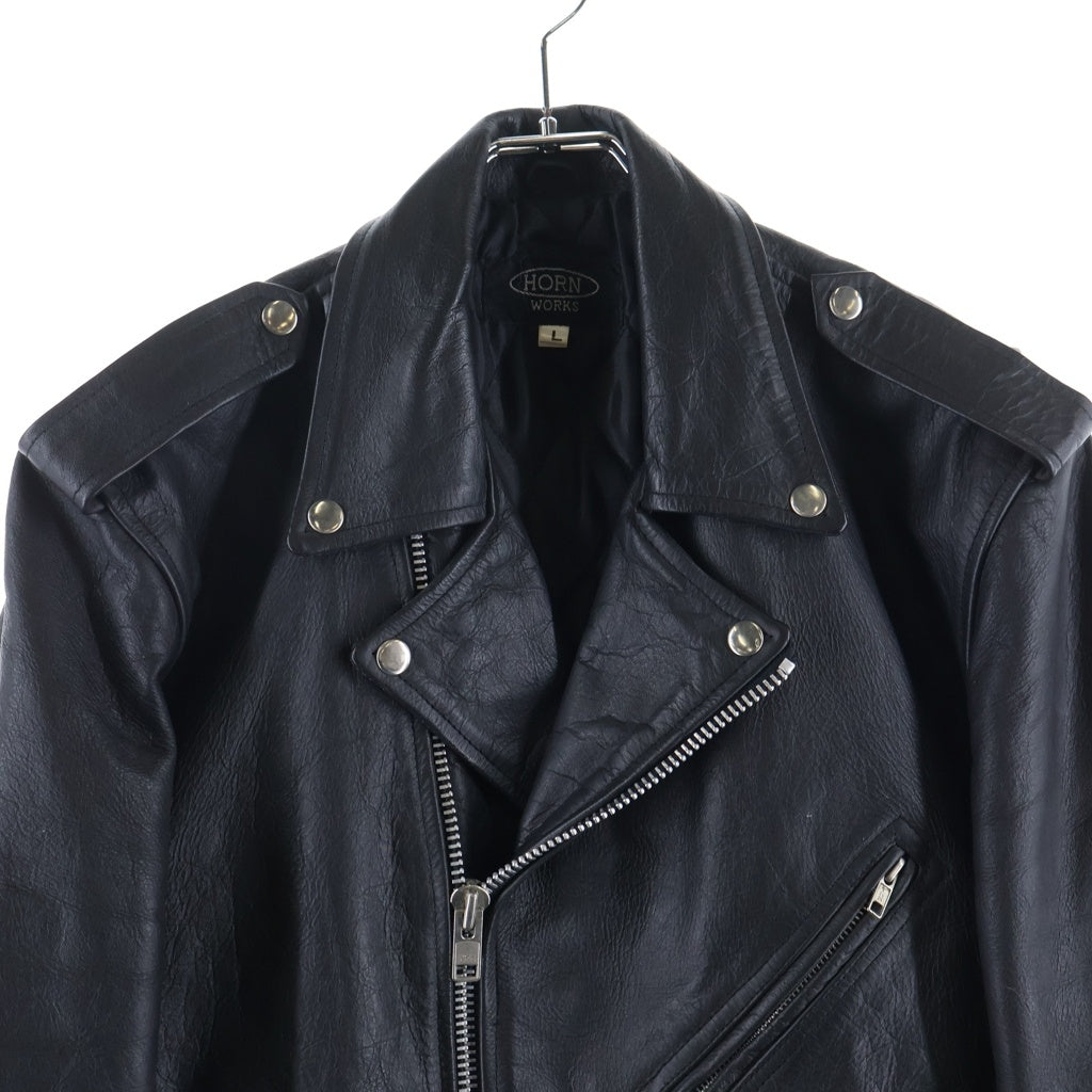 HORN WORKS(ホーンワークス) DOUBLE RIDERS JACKET ダブルライダースジャケット レザーブルゾン ブラック