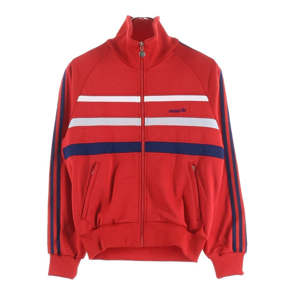 adidas(アディダス) 80S VINTAGE ヴィンテージ 胸ロゴ 西ドイツ製 デサント製 ジップアップトラックジャケット レッド