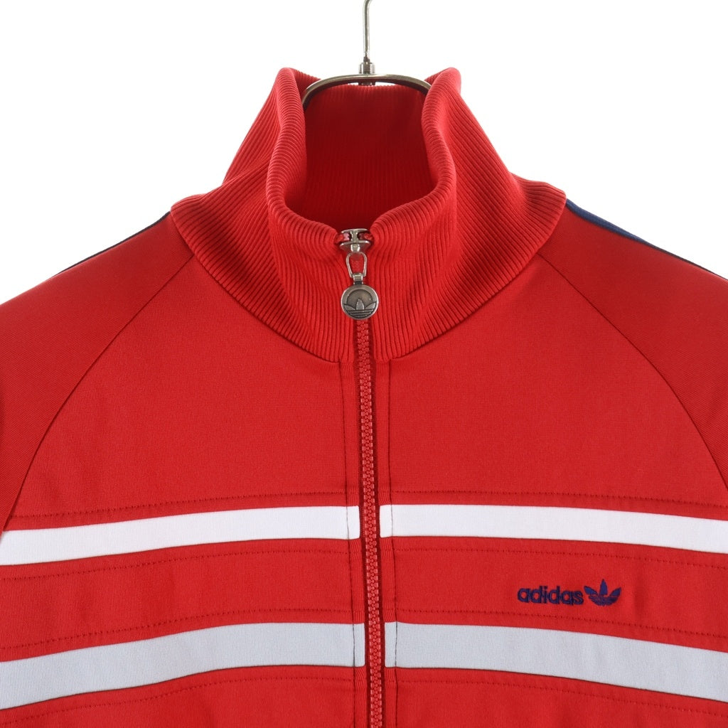 adidas(アディダス) 80S VINTAGE ヴィンテージ 胸ロゴ 西ドイツ製 デサント製 ジップアップトラックジャケット レッド