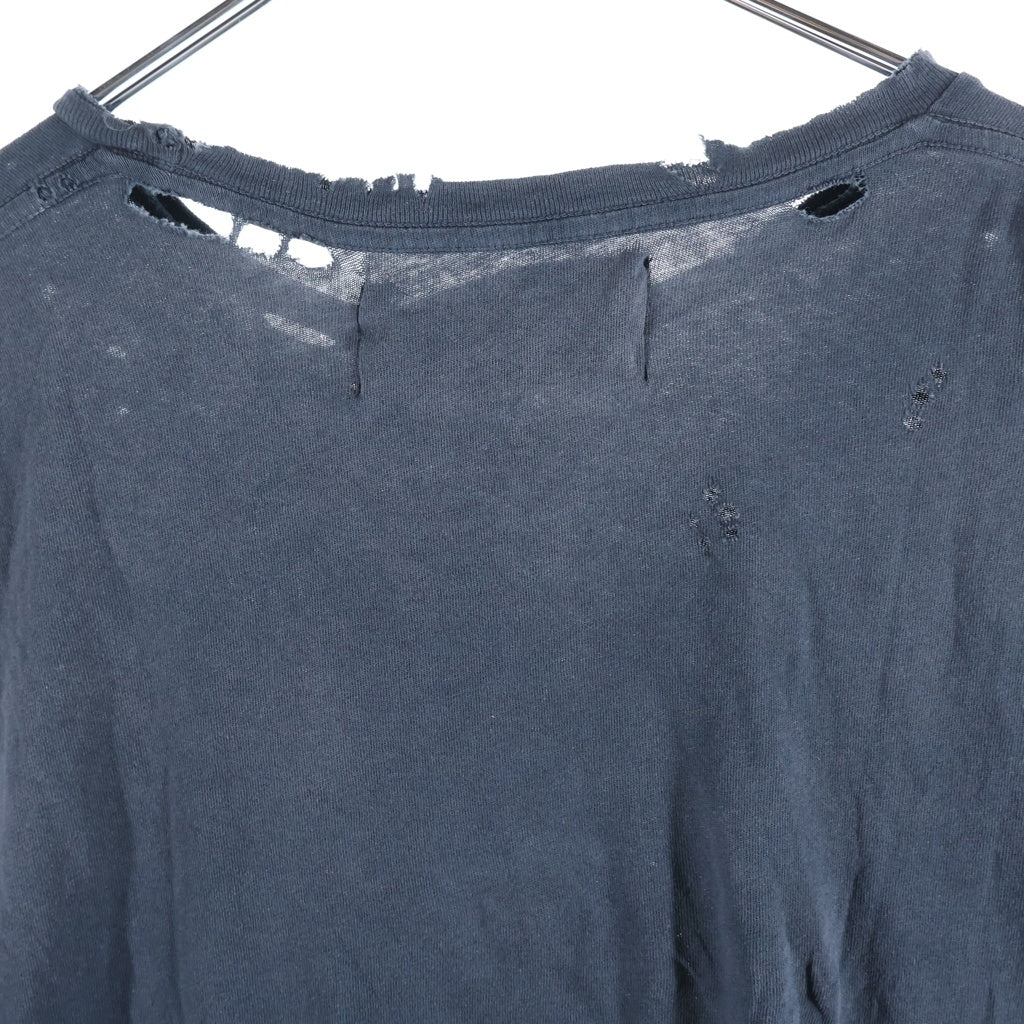 Paly Hollywood(パリーハリウッド) 26SS BOUND FOR GLORY TEE ヴィンテージ加工 フロントプリントTシャツ 半袖クルーネックカットソー ブラック 2U001Q1010