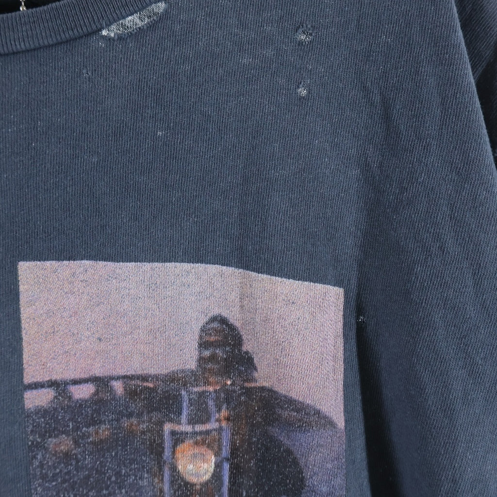 Paly Hollywood(パリーハリウッド) 26SS BOUND FOR GLORY TEE ヴィンテージ加工 フロントプリントTシャツ 半袖クルーネックカットソー ブラック 2U001Q1010