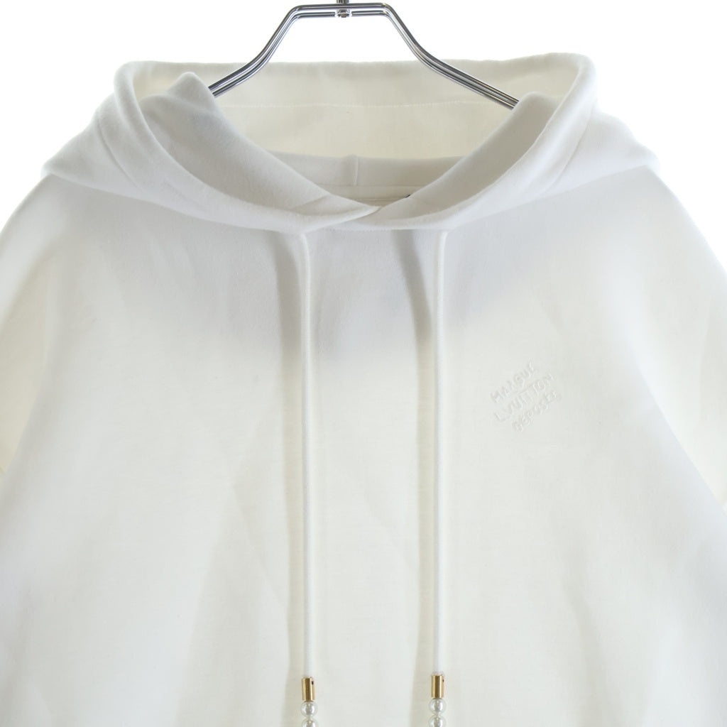 LOUIS VUITTON(ルイヴィトン) 24SS パールコード エンブロイダードジャージーフーディ スウェットプルオーバーパーカー ホワイト RM241 CFJ HQY87W