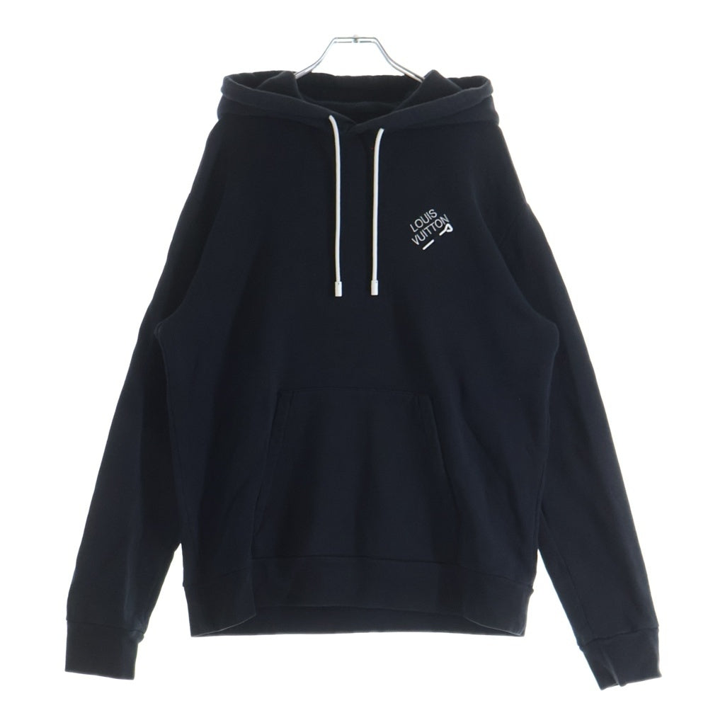 LOUIS VUITTON(ルイヴィトン) 23SS シグネチャーロゴ スウェットプルオーバーパーカー フーディ ブラック RM231Q IHN HNY56W
