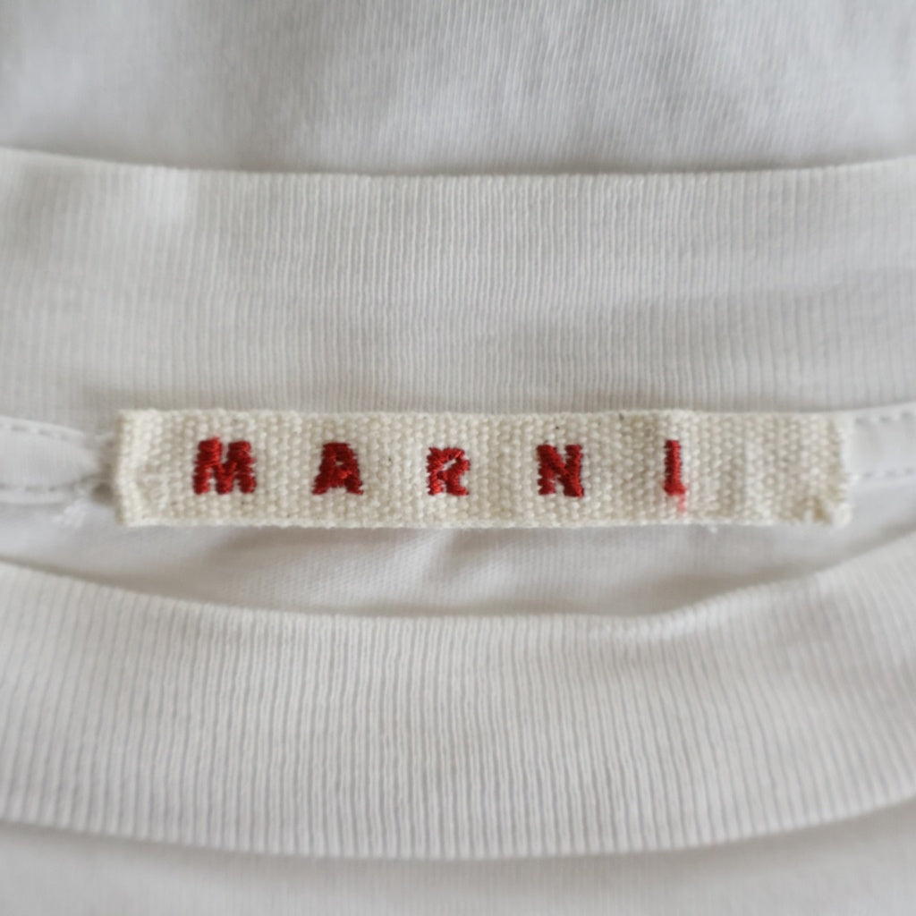 MARNI(マルニ) 24SS レタリングロゴプリント クルーネック半袖Tシャツ カットソー ホワイト THJET49EPH USCS11