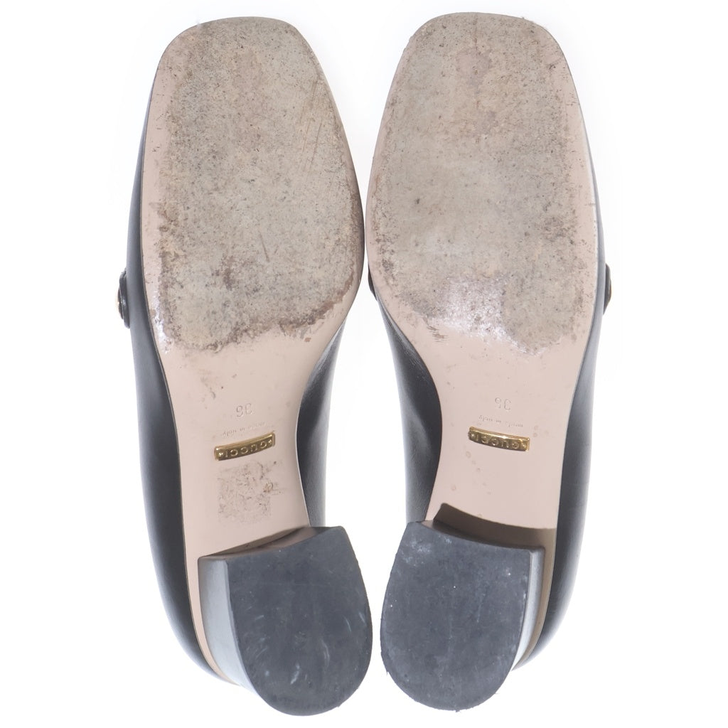 GUCCI(グッチ) SYLVIE シルヴィ ゴールドチェーン トリコロール ウェッジ ヒール パンプス ブラック 537539 レディース