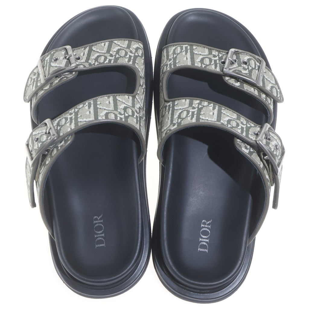 Christian Dior(クリスチャンディオール) DIOR AQUA ディオールアクア オブリーク ジャカード ベルトサンダル ミュール カーキ 3SA135ZSA