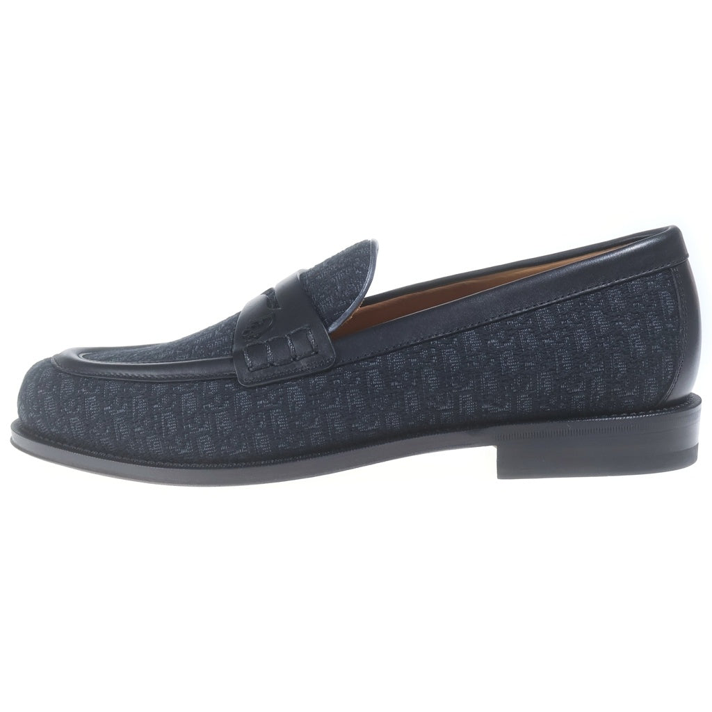 Christian Dior(クリスチャンディオール) DIOR GRANVILLE ディオールグランヴィル オブリーク ジャカード レザーローファー 革靴 ブラック 3LO189ACV