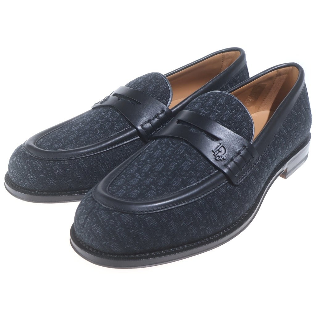 Christian Dior(クリスチャンディオール) DIOR GRANVILLE ディオールグランヴィル オブリーク ジャカード レザーローファー 革靴 ブラック 3LO189ACV
