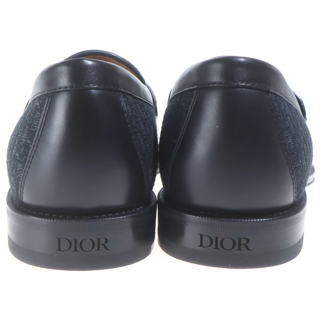Christian Dior(クリスチャンディオール) DIOR GRANVILLE ディオールグランヴィル オブリーク ジャカード レザーローファー 革靴 ブラック 3LO189ACV