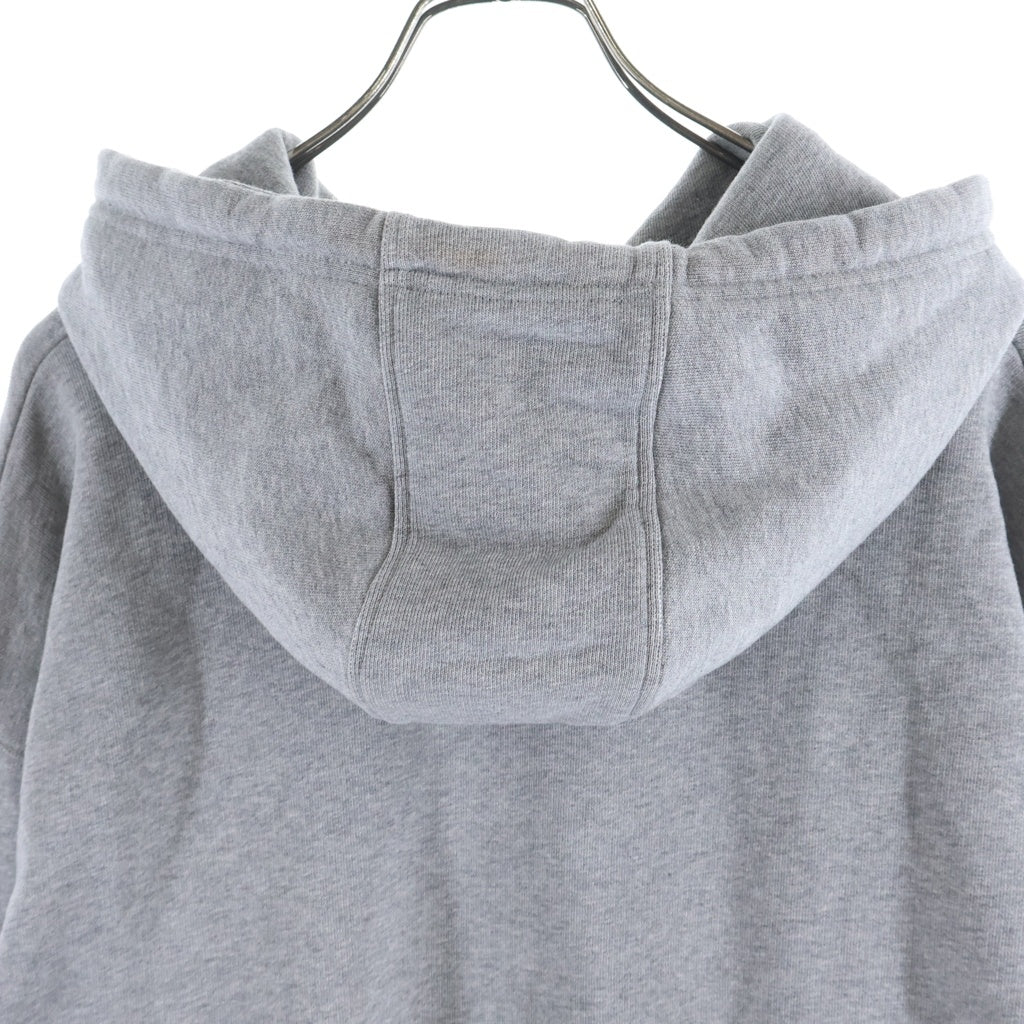 LOEWE(ロエベ) RELAXED FIT HOODIE リラックスフィット レザードローストリング ロゴエンブロイダリー プルオーバーフーデッドパーカー グレー H526Y25X53