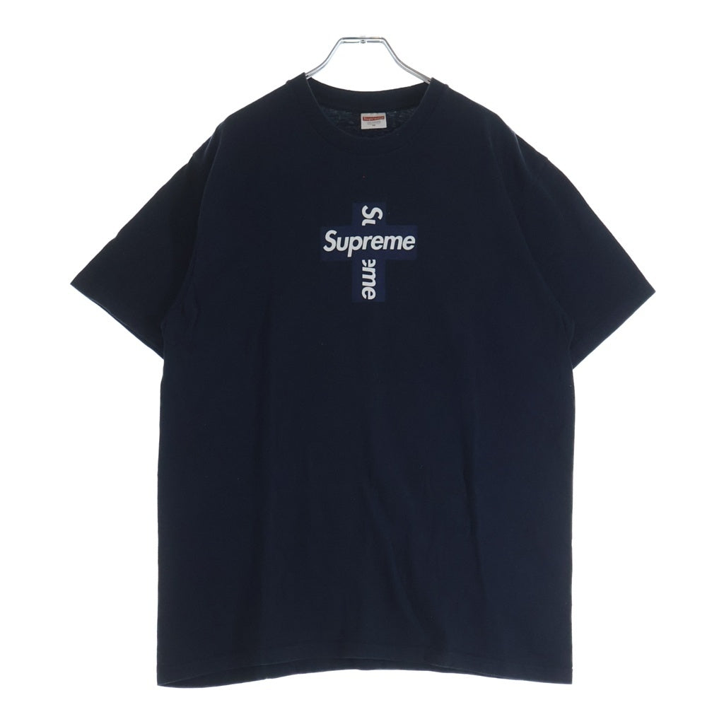 SUPREME(シュプリーム) 20AW Cross Box Logo Tee クロス ボックスロゴ クルーネック半袖Tシャツ カットソー ネイビー