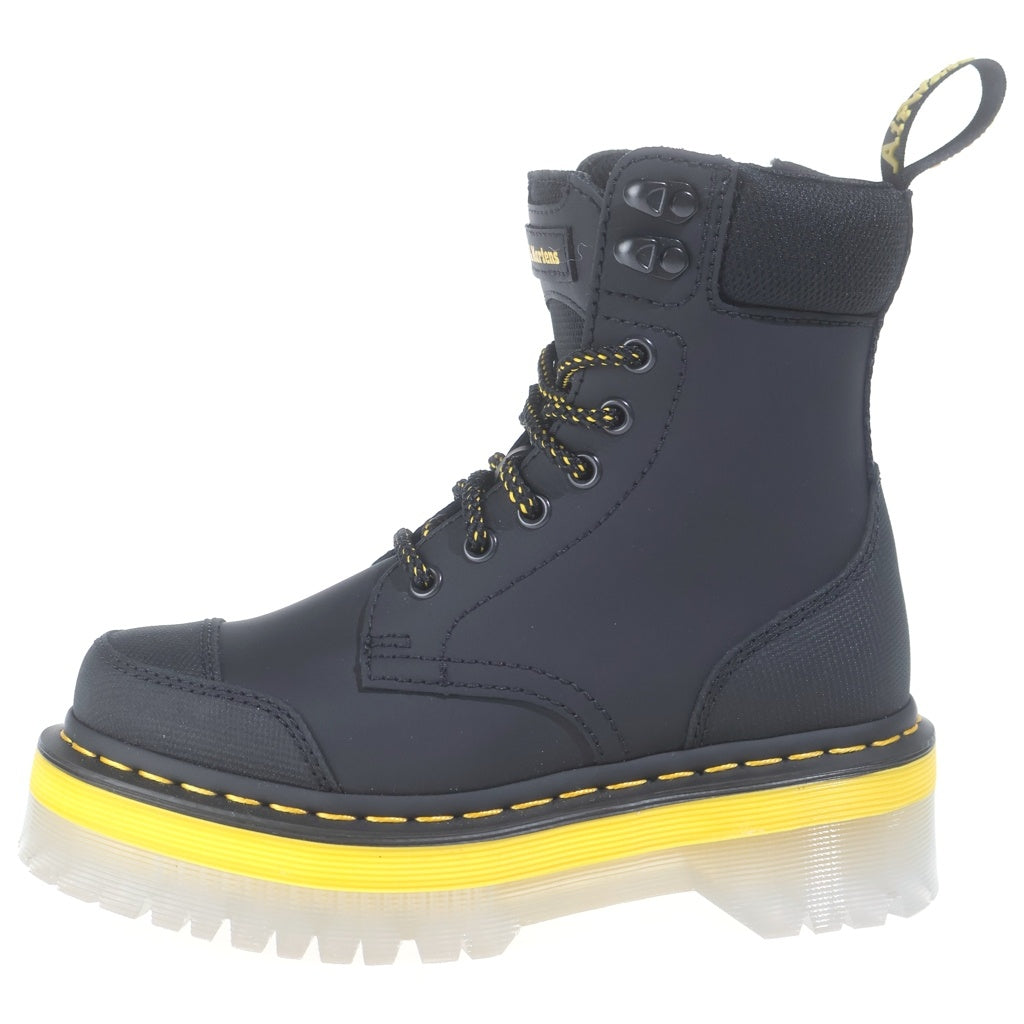 Dr.Martens(ドクターマーチン) JADON TECH ジェイドン テック クリアラバーソール サイドジップ 厚底ブーツ レディース ブラック/イエロー UK3