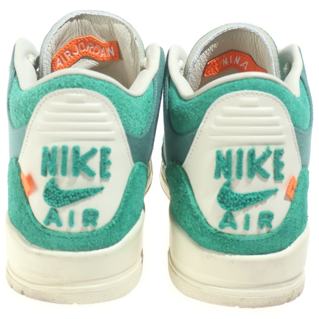 NIKE(ナイキ) ×NINA CHANEL ABNEY WMNS AIR JORDAN 3 RETRO OG SP BICOASTAL AND MALACHITE ニーナシャネルアブニー エアジョーダン3 レトロ ハイカットスニーカー US10.5/27.5cm FZ7974-300
