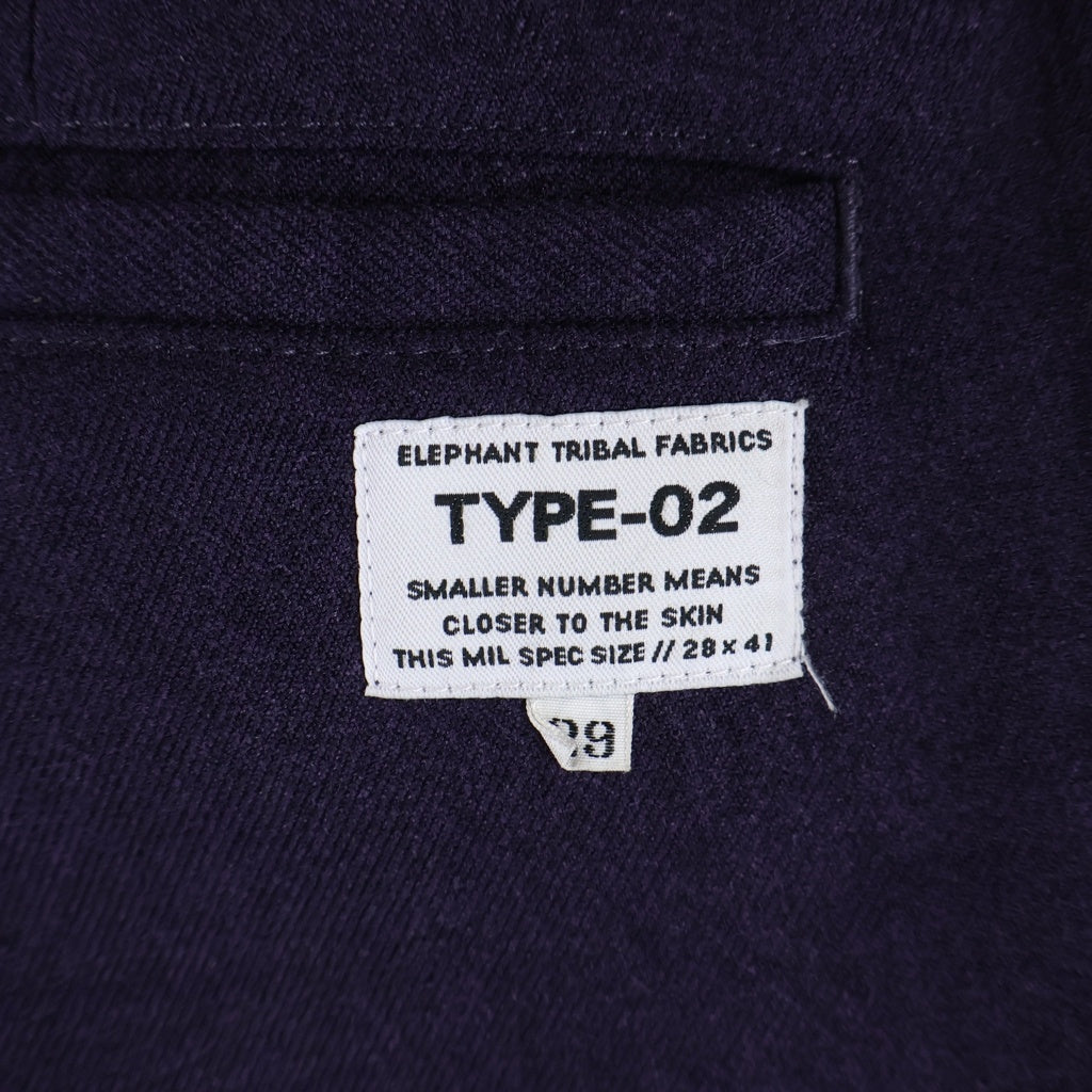 elephant TRIBAL fabrics(エレファントトライバルファブリックス) 22AW ペイズリー柄 3タック イージー テーパード スラックスパンツ パープル E22FW-S-3T02B