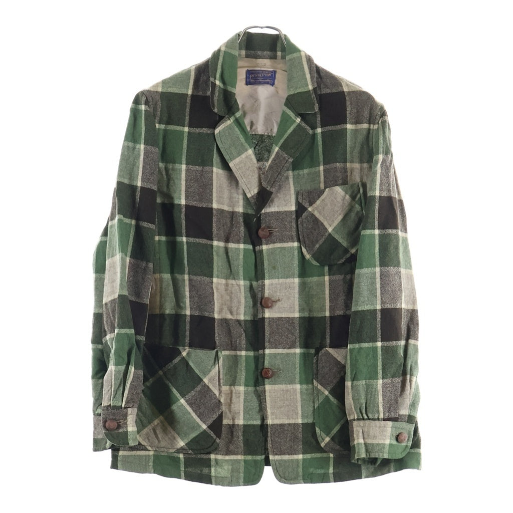 PENDLETON(ペンドルトン) 50S VINTAGE ヴィンテージ くるみボタン チェック柄 ウールジャケット グリーン/ブラウン