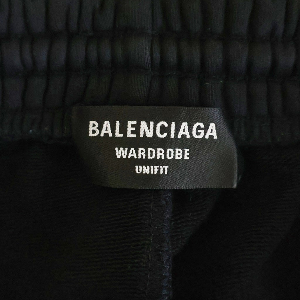 BALENCIAGA(バレンシアガ) 21SS ワードローブ ロゴスウェットショーツ ハーフパンツ ブラック 674591 TMVF5