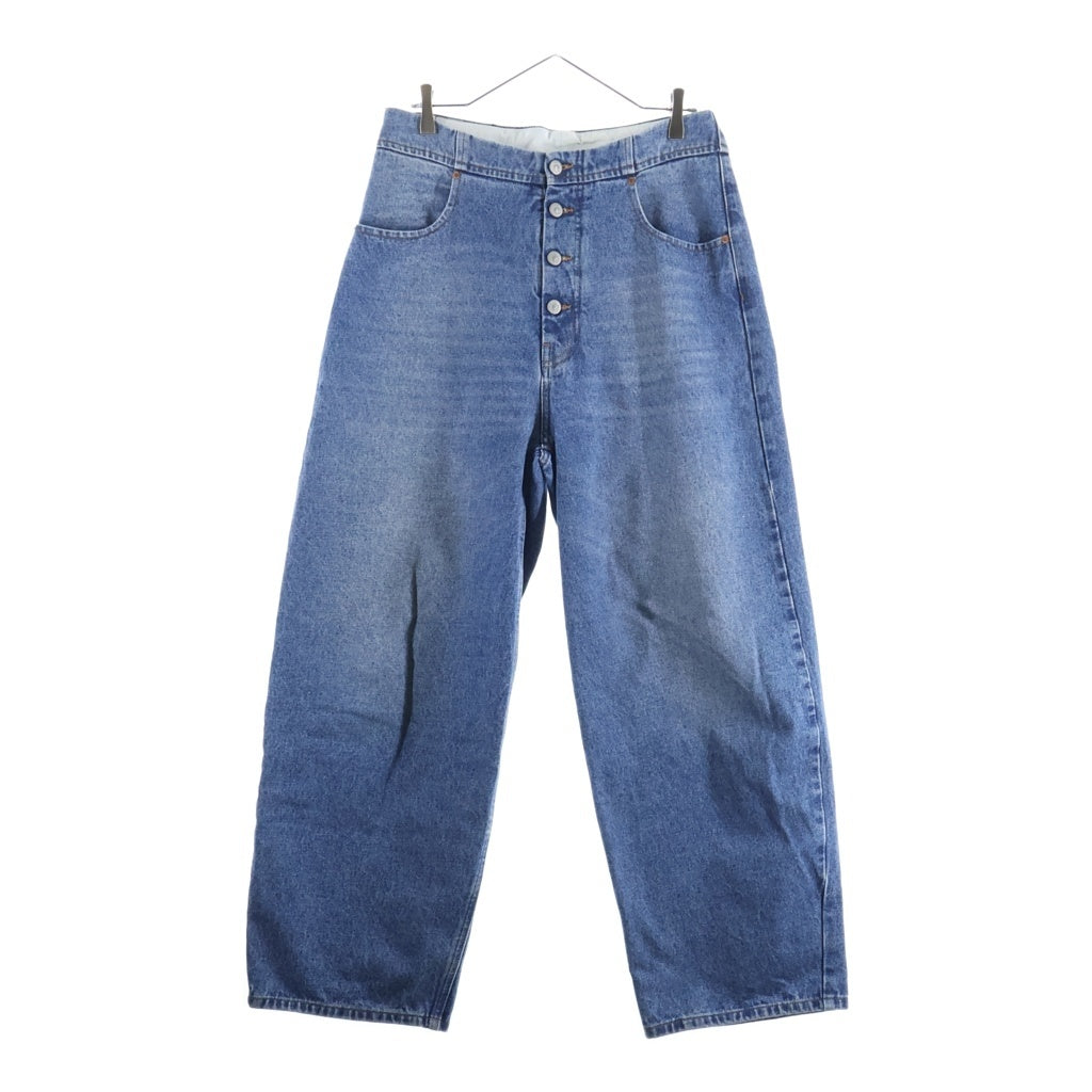 MM6 Maison Margiela(エムエムシックスメゾンマルジェラ) 25SS ハイライズ ボタンフライ ワイドデニムパンツ レディース インディゴ S52LA0235