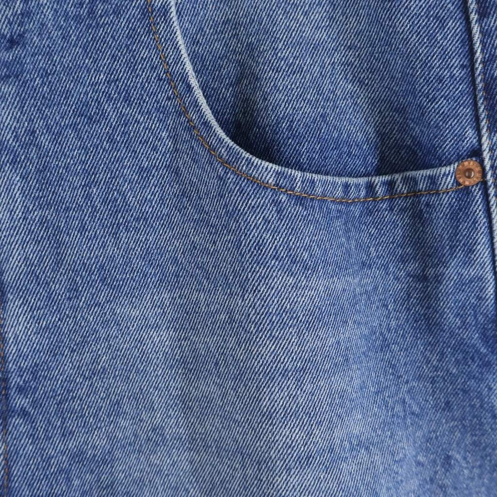 MM6 Maison Margiela(エムエムシックスメゾンマルジェラ) 25SS ハイライズ ボタンフライ ワイドデニムパンツ レディース インディゴ S52LA0235