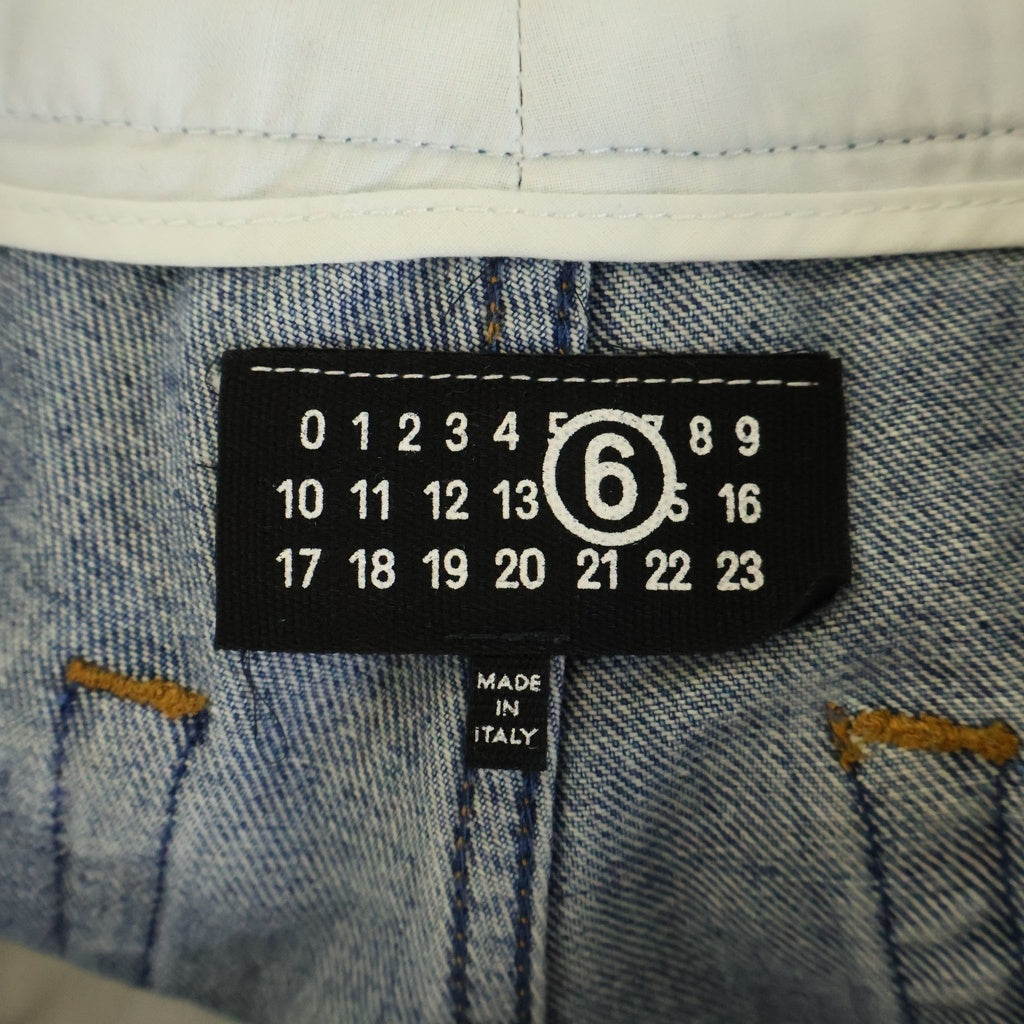 MM6 Maison Margiela(エムエムシックスメゾンマルジェラ) 25SS ハイライズ ボタンフライ ワイドデニムパンツ レディース インディゴ S52LA0235