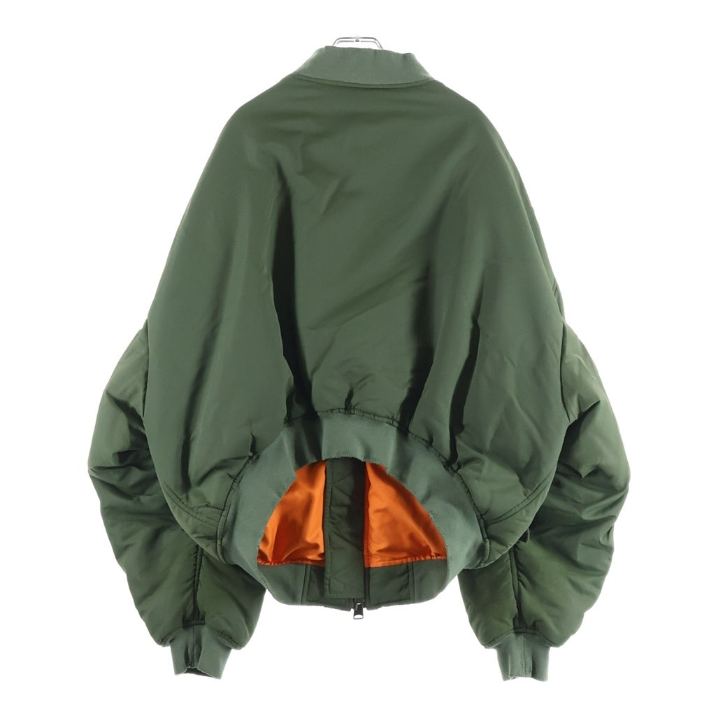 BALENCIAGA(バレンシアガ) 24AW Off Shoulder Bomber Jacket オフショルダー ダメージ加工 ジップアップ ボンバージャケット カーキ 790753 TP004