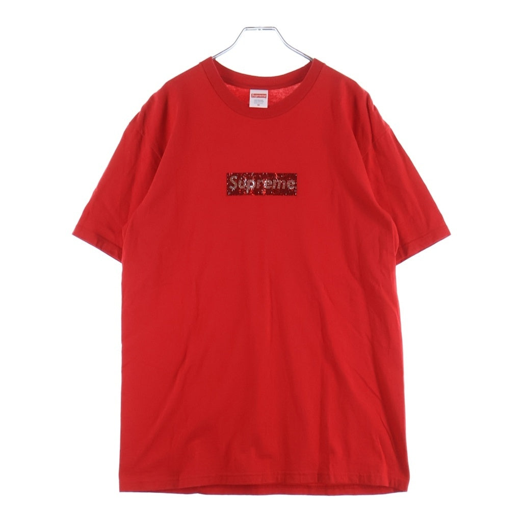 SUPREME(シュプリーム) 19SS ×Swarovski 25th Anniversary Box Logo Tee スワロフスキー 25周年記念 ボックスロゴ クルーネックTシャツ 半袖 カットソー レッド