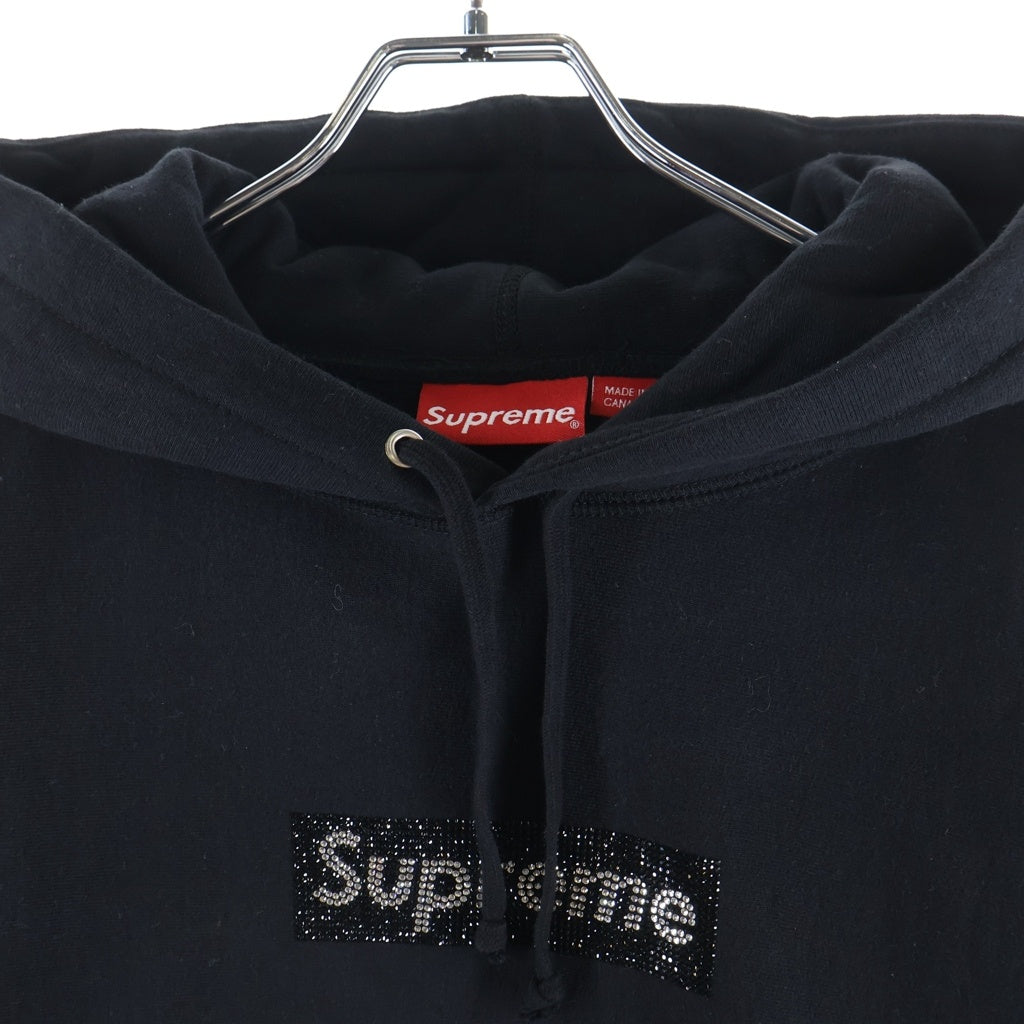SUPREME(シュプリーム) 19SS ×Swarovski 25th Anniversary Box Logo Hooded Sweatshirt スワロフスキー 25周年記念 ボックスロゴ スウェット プルオーバーパーカー フーディ ブラック