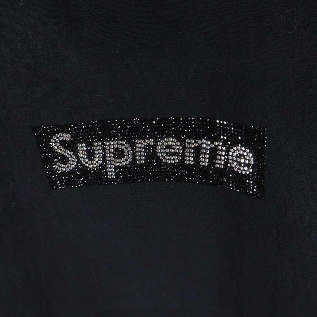 SUPREME(シュプリーム) 19SS ×Swarovski 25th Anniversary Box Logo Hooded Sweatshirt スワロフスキー 25周年記念 ボックスロゴ スウェット プルオーバーパーカー フーディ ブラック