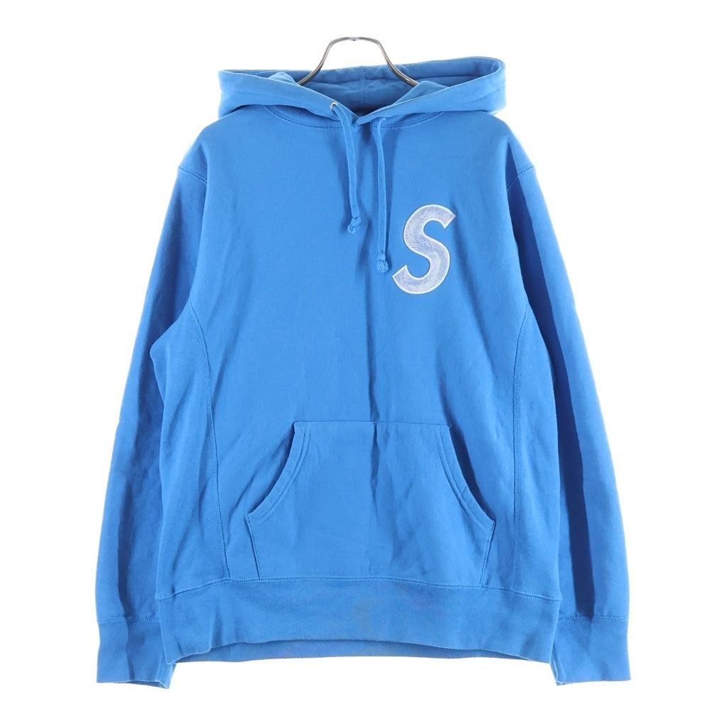 SUPREME(シュプリーム) 18AW S Logo Hooded Sweatshirt ロゴエンブロイダリー スウェット プルオーバーパーカー フーディ ブルー