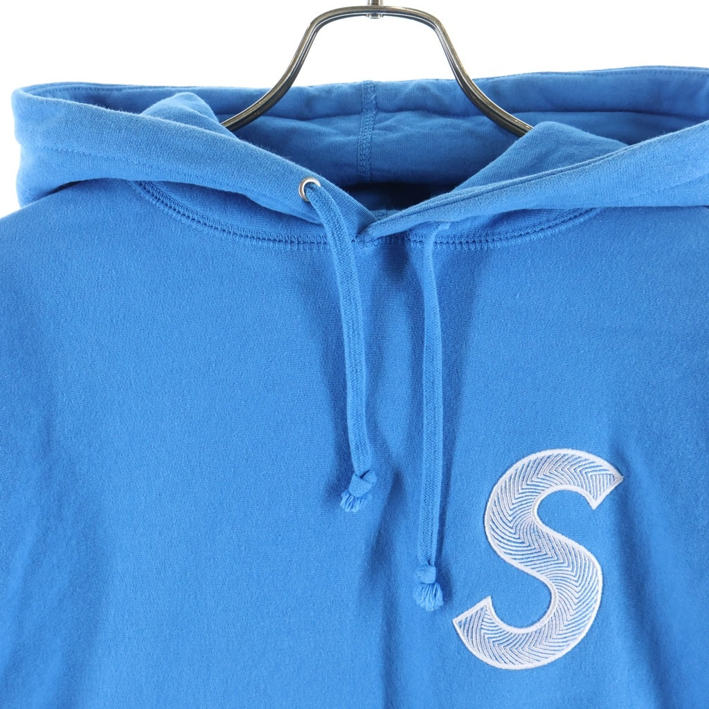 SUPREME(シュプリーム) 18AW S Logo Hooded Sweatshirt ロゴエンブロイダリー スウェット プルオーバーパーカー フーディ ブルー