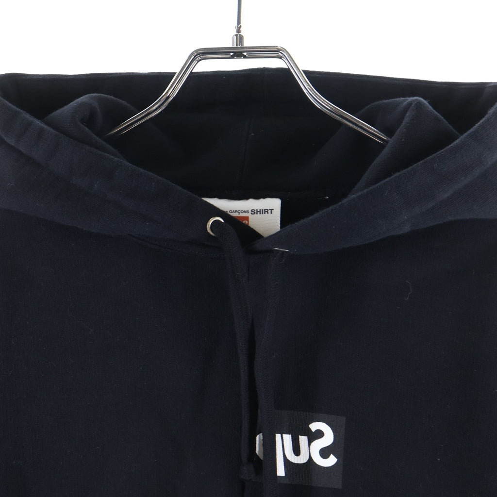 SUPREME(シュプリーム) 18AW ×COMME des GARCONS SHIRT Split Box Logo Hooded Sweatshirt コムデギャルソンシャツ スプリット ボックスロゴ スウェット プルオーバーパーカー