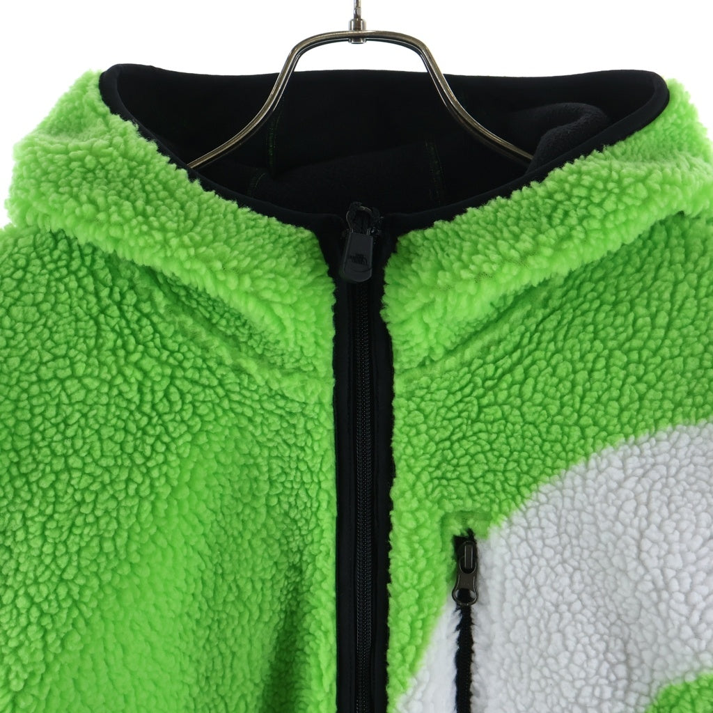 SUPREME(シュプリーム) 20AW ×NORTH FACE S Logo Hooded Fleece Jacket ノースフェイス ロゴ フーディ フリースジャケット ブルゾン グリーン/ホワイト NF0A5EHN