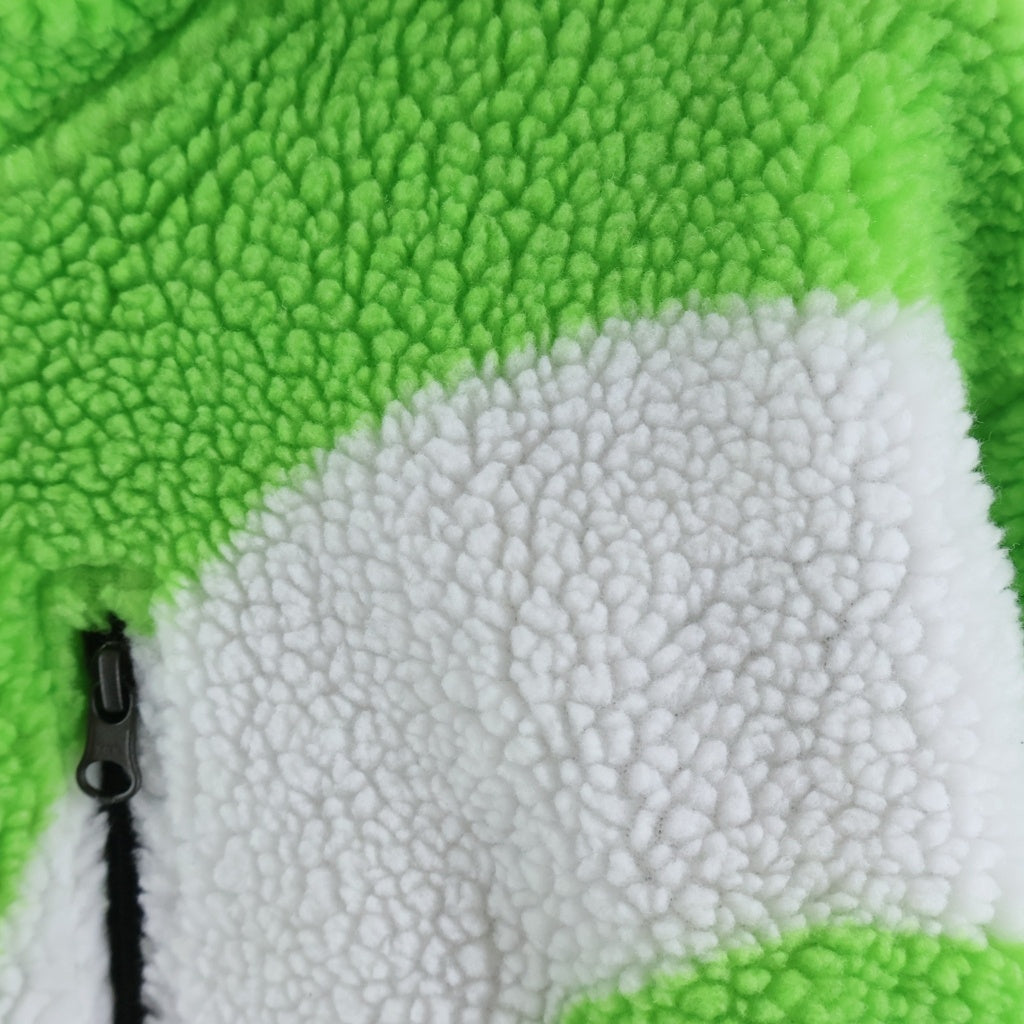 SUPREME(シュプリーム) 20AW ×NORTH FACE S Logo Hooded Fleece Jacket ノースフェイス ロゴ フーディ フリースジャケット ブルゾン グリーン/ホワイト NF0A5EHN