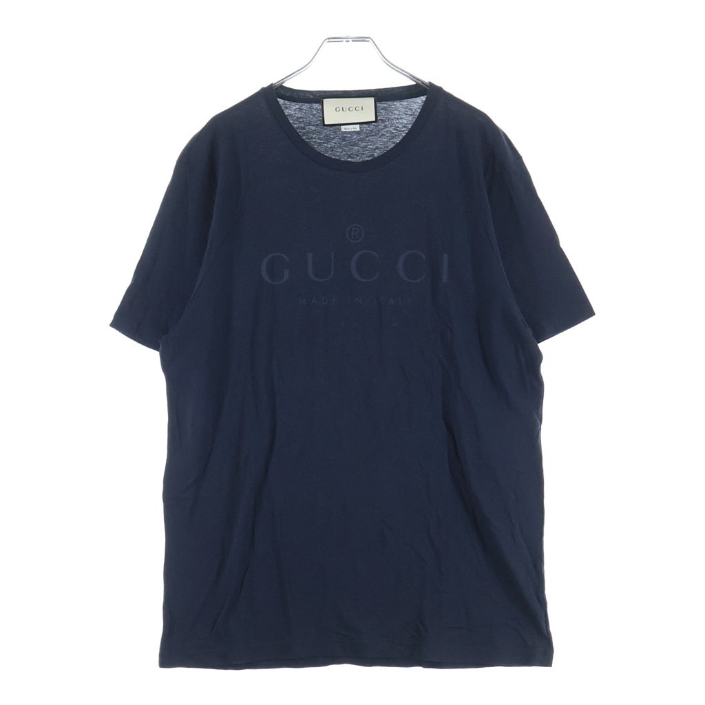 GUCCI(グッチ) トーナル フロントロゴプリント クルーネックTシャツ 半袖 カットソー ネイビー 441685