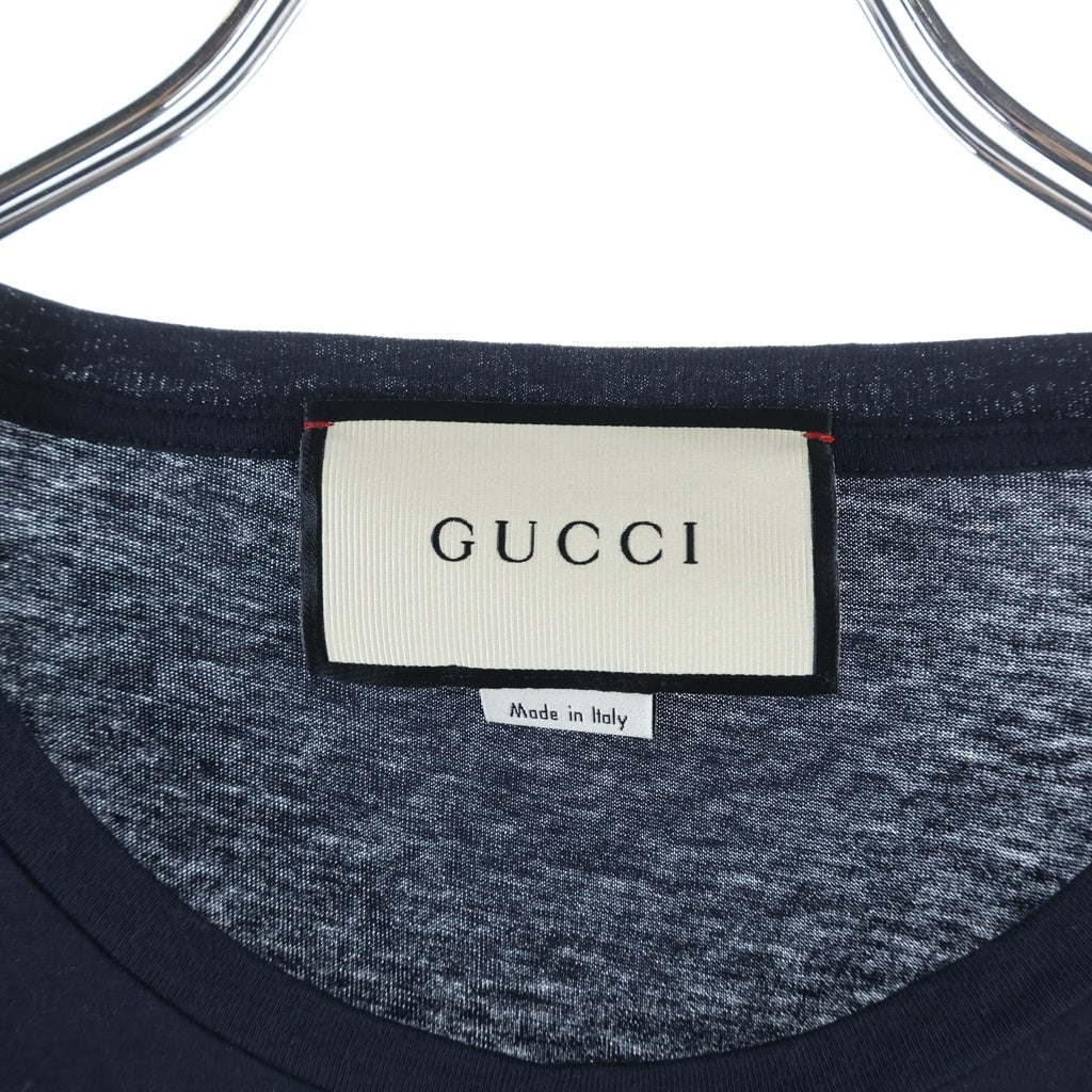 GUCCI(グッチ) トーナル フロントロゴプリント クルーネックTシャツ 半袖 カットソー ネイビー 441685