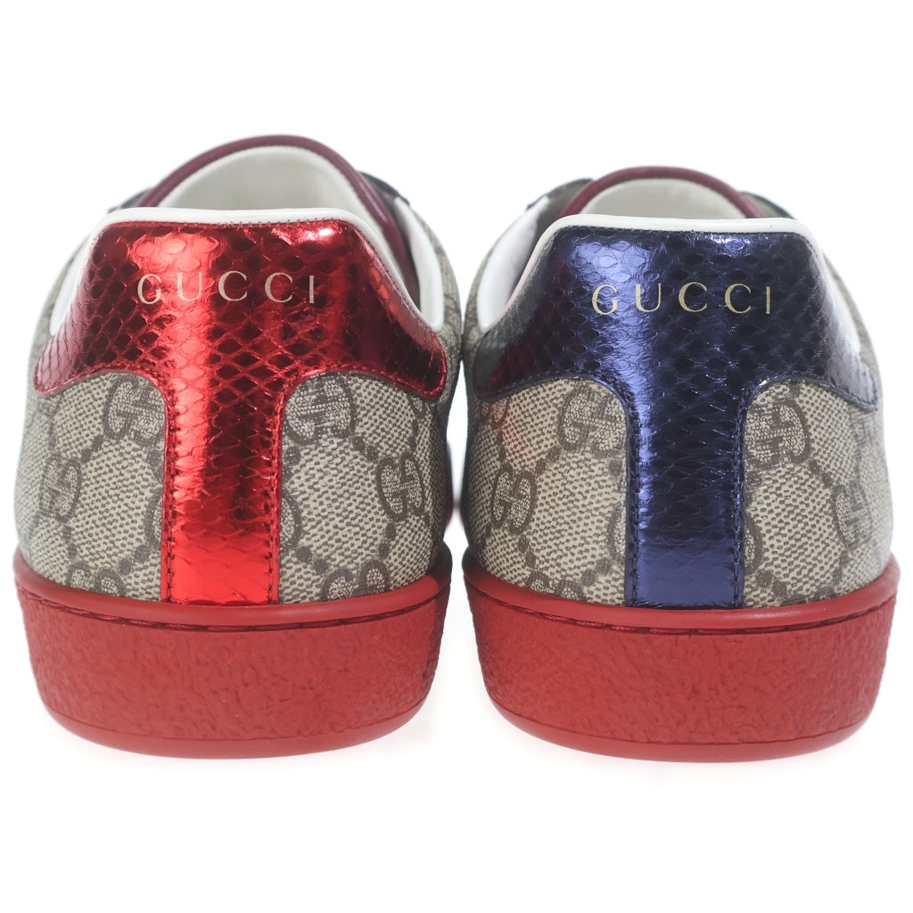GUCCI(グッチ) ACE エース GGスプリーム シェリーライン PVC レザー ローカットスニーカー ベージュ/レッド 429445