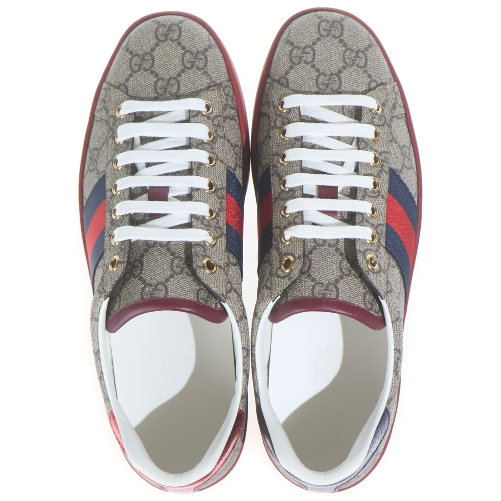 GUCCI(グッチ) ACE エース GGスプリーム シェリーライン PVC レザー ローカットスニーカー ベージュ/レッド 429445