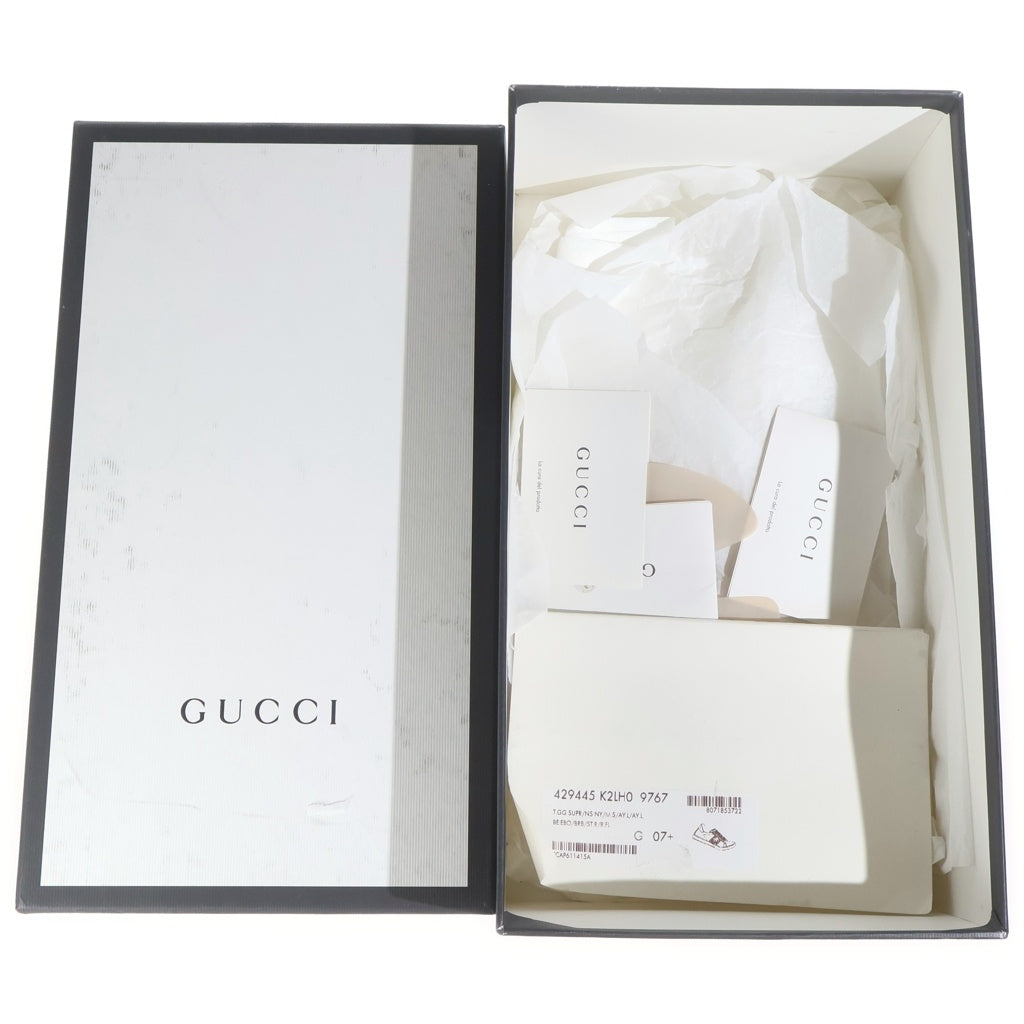 GUCCI(グッチ) ACE エース GGスプリーム シェリーライン PVC レザー ローカットスニーカー ベージュ/レッド 429445