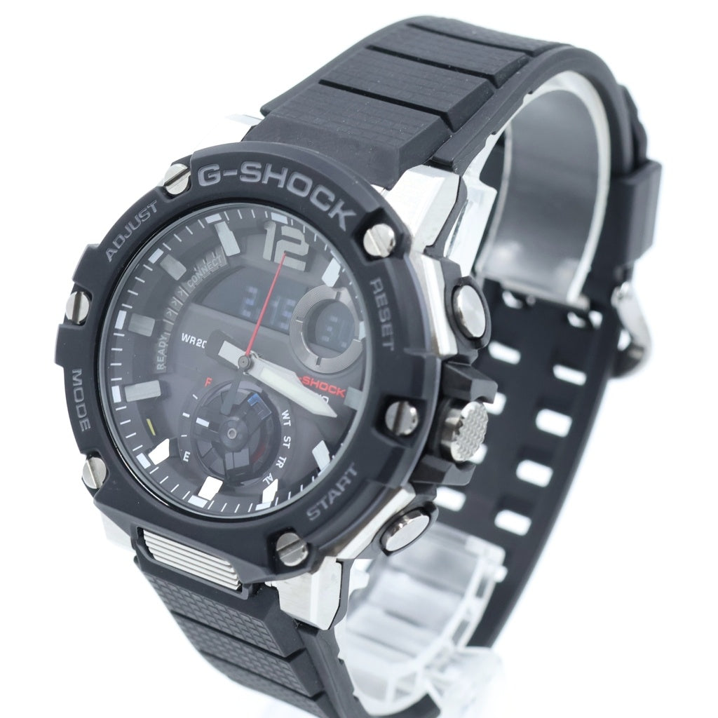 CASIO G-SHOCK(カシオ ジーショック) G-STEEL Gスチール 20気圧防水 ブラック文字盤 電波ソーラー腕時計 ブラック GST-B300-1AJF