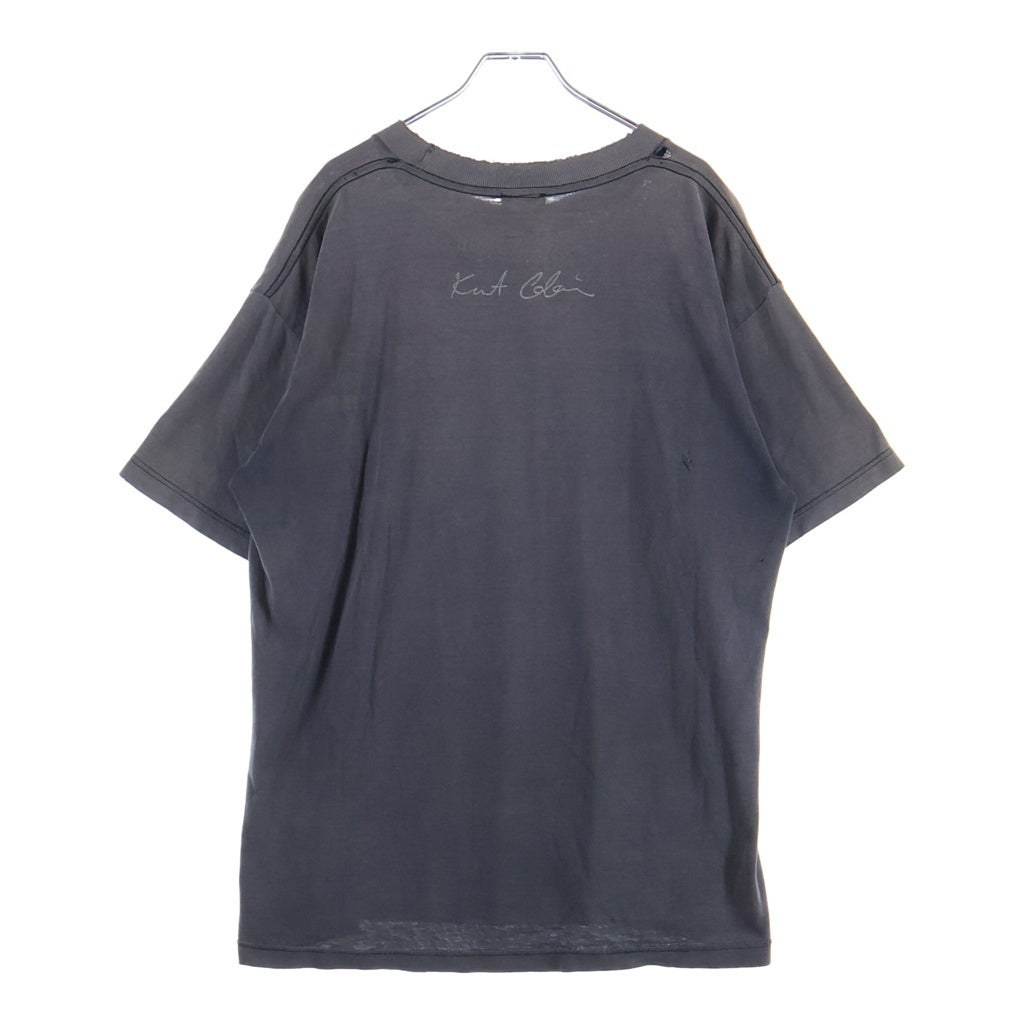 VINTAGE(ヴィンテージ) 90S VINTAGE NIRVANA KURT COBAIN MEMORIAL 1998 TEE GIANT ヴィンテージ ニルヴァーナ カートコバイン 追悼 フロントプリントTシャツ 半袖クルーネックカットソー ブラック
