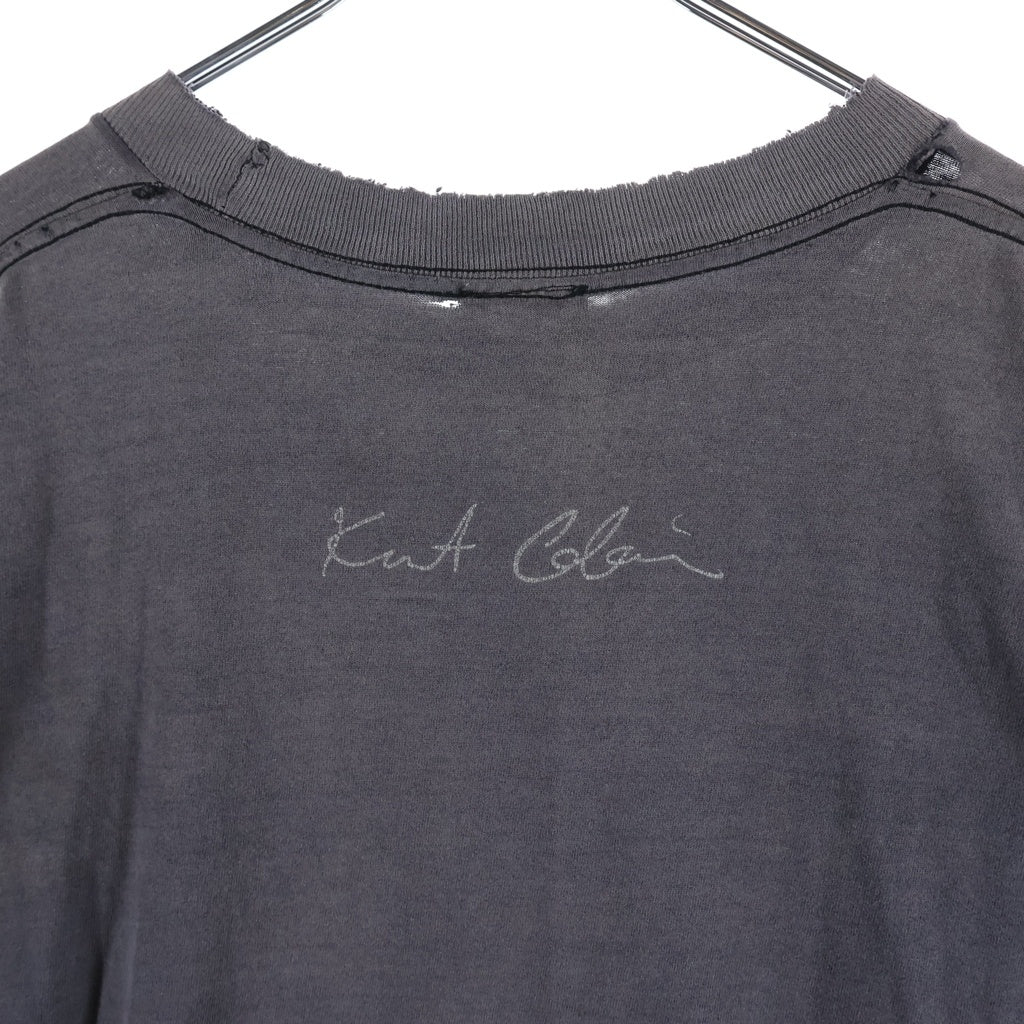 VINTAGE(ヴィンテージ) 90S VINTAGE NIRVANA KURT COBAIN MEMORIAL 1998 TEE GIANT ヴィンテージ ニルヴァーナ カートコバイン 追悼 フロントプリントTシャツ 半袖クルーネックカットソー ブラック