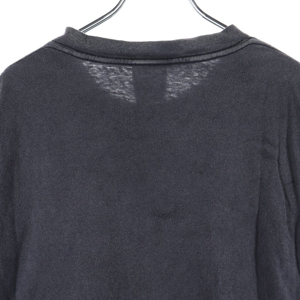 READY MADE(レディメイド) 24SS SS T-SHIRT POCKET ヴィンテージ加工 クルーネック半袖Tポケットシャツ カットソー ブラック RE-CO-BK-00-00-278